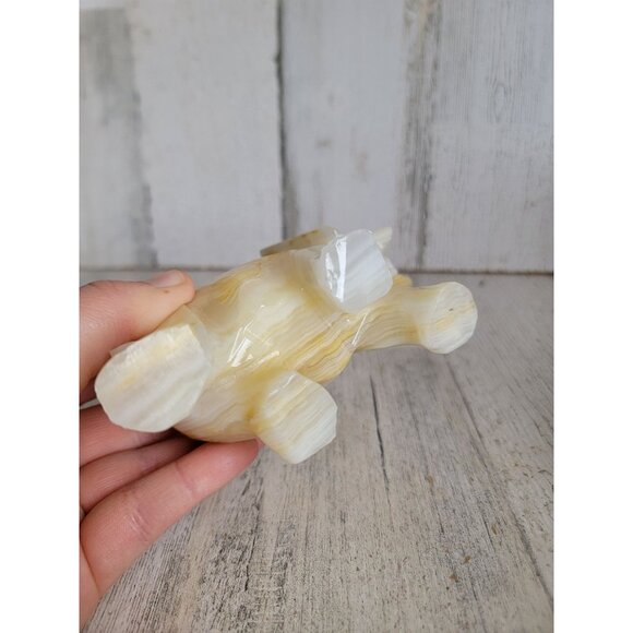 Onyx carved elephant white home decor unique figure safari - Picture 9 of 9